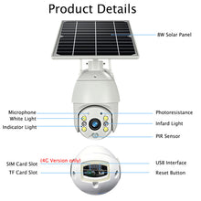 Load image into Gallery viewer, HD CCTV Camera with integral rechargeable batteries (supplied) and a solar panel for charging